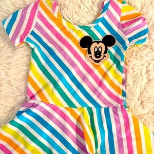 NEW! Wild Rich Kids Mickey Stripe Skirted Leo 3/4